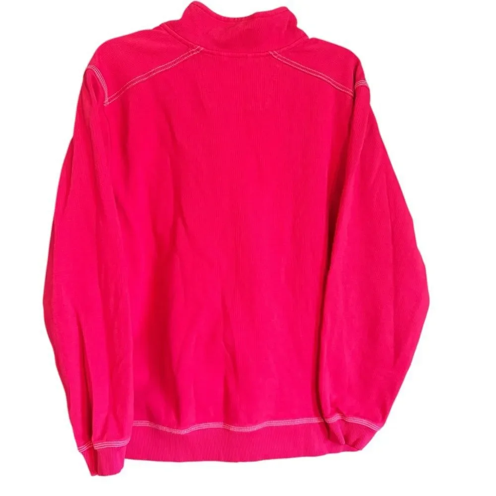 Tommy Bahama Men's 1/4 Zip Up Cotton Sweater in Vibrant Red Size Large
